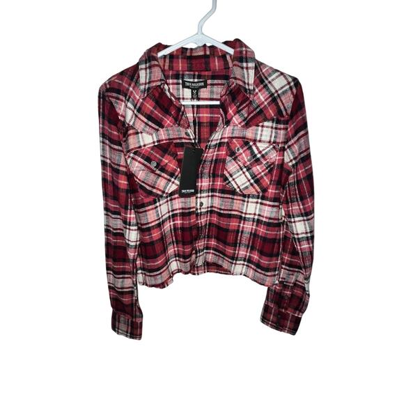 NWT True Religion Red Plaid Flannel Shirt – Size S – MSRP - Picture 1 of 6